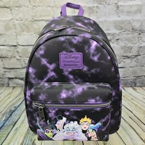 Loungefly Disney Villains Mini Backpack Purple‎ Tie Dye Hot Topic Exclusive NWT